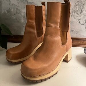 MIA Chunky Tan Leather clog Boots